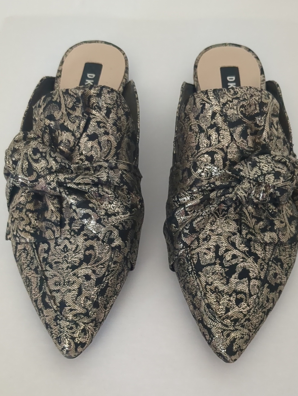 DKNY Brocade Fabric Slides, 7.5M